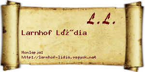 Larnhof Lídia névjegykártya